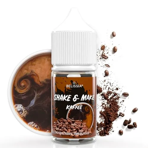 Belissia Shake and Make Kaffee - 30ml hochdosiertes Lebensmittelaroma - zum Nachfüllen - Für Backen, Speisen, Getränke, Shakes, DIY & Raumduft - Vegan & ohne Zusatzstoffe