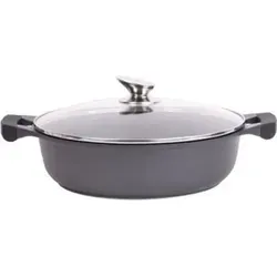 Royalty Line RL-BR30M: Marmor Suppentopf 30cm - Kochtöpfe, 30 cm flacher Marmor-Suppentopf mit PFOA-freier Antihaftbeschichtung für gesundes Kochen und einfache Reinigung, ideal für alle Herdarten.