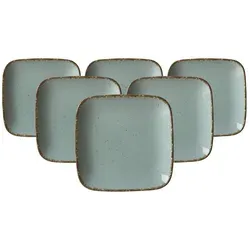 Ritzenhoff & Breker Casa Beilagenteller 6er Set - blau - Teller-Set aus Porzellan mit charmantem Vintage-Look, spülmaschinenfest und ideal zum kreativen Mix & Match für individuelle Tischgestaltungen.