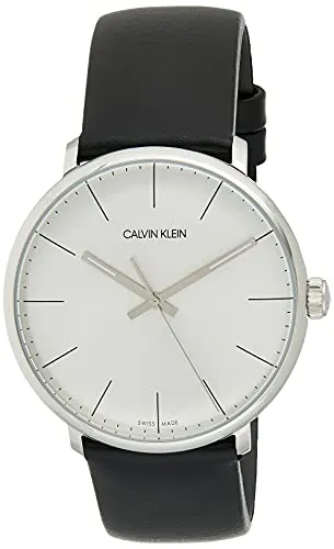 Calvin Klein Armbanduhr Leder Schwarz/Silber 40mm von Calvin Klein