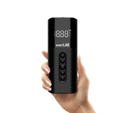 smartLAB pump2 elektrische (KEIN AKKU) Luftpumpe für Auto & Fahrrad 150 PSI | Schneller Pumpen mit Kompressor I Digitale Fahrradluftpumpe alle Ventile, Schwarz
