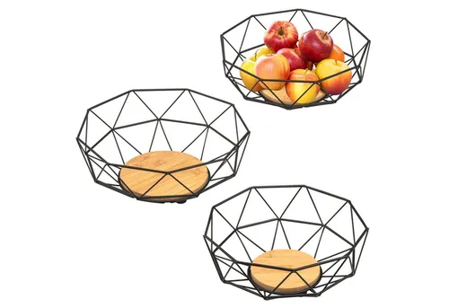 eluno Obstschale Küchenampel mit 3 Etagen - Obstschalen, stilvolles Design mit optimaler Luftzirkulation für längere Frische und flexibler Nutzung durch verstellbare Haken.