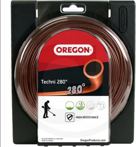 Oregon 545821 Techni 280° Mähfaden 3,0mm - Rasentrimmerfäden, langlebig und hitzebeständig mit 280° Schmelzpunkt, ideal für starkes Unkraut und gewerbliche Arbeiten - 56m Knäuel.