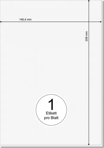 PRINTATION Papier-Etiketten (B208xH146,4mm) 50xA5 à 1 Eti. 1553583-NP