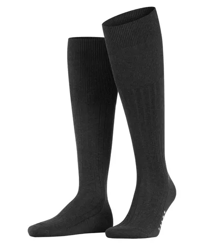 Falke Tagessocke Milano Kniestrümpfe (elegante Rippstruktur, Baumwolle) anthrazitgrau Herren - 1 Paar, Größe: 47-48
