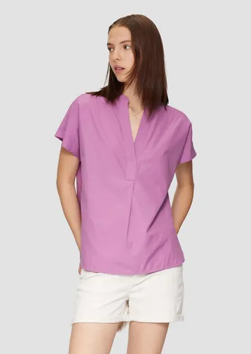 QS Kurzarmbluse Bluse Blusenshirt aus Popeline