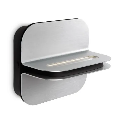 Philips LED Wandleuchte 2 Flammig Up & Down 2700K - Moderne Aluminium Wandleuchte für stimmungsvolle Beleuchtung, ideal für Wohnräume und Flure.