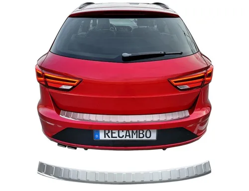 RECAMBO Ladekantenschutz für SEAT LEON ST - Abdeckblenden, hochwertiger V2A Edelstahl, schützt Ihren Lack vor Kratzern und verleiht Ihrem Fahrzeug eine exklusive Optik mit perfekter 3D-Passform.