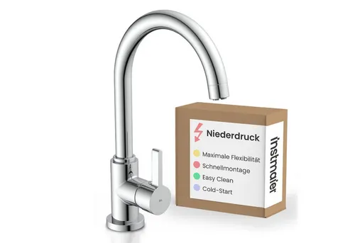 instmaier Küchenarmatur K3 - Hochwertige Niederdruckarmatur mit 360° schwenkbarem Auslauf - Armaturen: Die instmaier K3 bietet einen hohen, schwenkbaren Auslauf für maximale Flexibilität in der Küche. Nachhaltig verpackt und mit 5 Jahren Garantie für sorgenfreies Kochen.