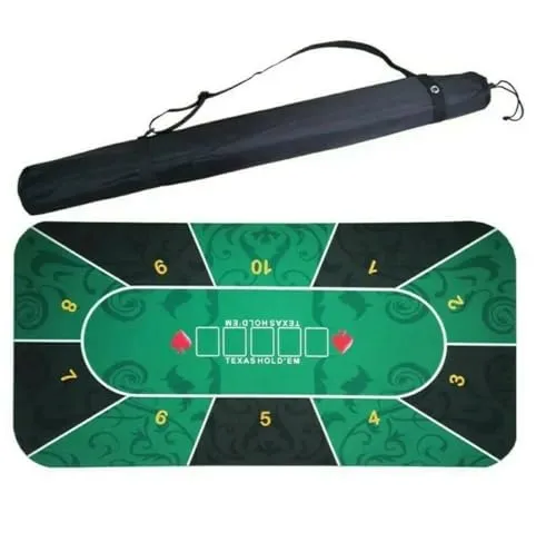 Pegasi Pokermatte Royal - Pokermatte 120x60 - Mit Tragetasche - Unterlage Pokertisch - Poker Tischauflage - Pokerteppisch - Pokertuch - Oval - Grün