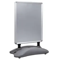vidaXL A1-Plakatständer Wasserbefüllbar Grau Aluminiumlegierung - Werkstatteinrichtung mit wasserbefüllbarem Standfuß für stabilen Halt, ideal für Outdoor-Werbung und starkem Wind. Doppelseitiger Schildschutz und einfaches Klicksystem für schnellen Plakatwechsel.