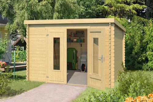 Gartenhaus Blockhaus Holzhaus SACRAMENTO 28 mm, 292x292 cm