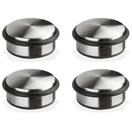Türstopper Stopper Türpuffer Türhalter Edelstahl - Design 4er Set flach 4 x