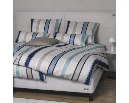 JOOP Bettwäsche Banks Ocean Kissenbezug 80x80 cm – Blau/Beige - Eleganter Kissenbezug aus hochwertigem Mako-Satin in Blau und Beige. Sanft zur Haut, atmungsaktiv und langlebig – für stilvollen Schlafkomfort. Waschmaschinen- und trocknergeeignet, hergestellt in Deutschland.