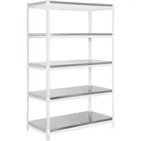 PROREGAL Schwerlastregal Metal YETI Light Five | 300kg Fachlast - Lagerregal in Weiß, stabil verschraubt mit höhenverstellbaren Böden für optimalen Stauraum. Schneller Aufbau in 20 Minuten und Qualität made in EU.