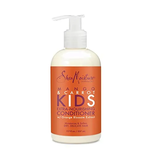 Shea Moisture Kids Mango & Carrot Extra-Nourishing Conditioner 227ml - Leave-In Pflege für alle Haartypen, spendet intensive Feuchtigkeit und definiert Locken mit natürlichen Inhaltsstoffen wie Mango und Karotte.
