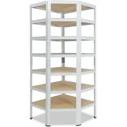 shelfplaza HOME 230x90x60 cm Eckregal in weiß mit 7 Böden und 125 kg Traglast pro Boden