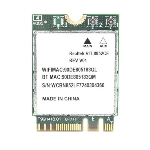 Zhdbchyuu RTL8852CE WiFi 6E M.2 Netzwerkadapter 5400Mbps Bluetooth 5.4 Drahtloser WiFi-Adapter Tri-Band 2.4/5/6GHz