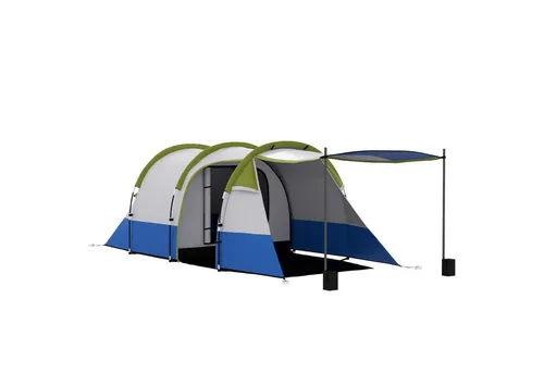 Outsunny Campingzelt für 3 Personen – Winddicht und Wasserabweisend - Zelt für 3 Personen mit 2000mm Wassersäule, 2 separaten Räumen und Lichthaken. Ideal für Camping und Garten, bietet Komfort und Schutz bei jedem Wetter.