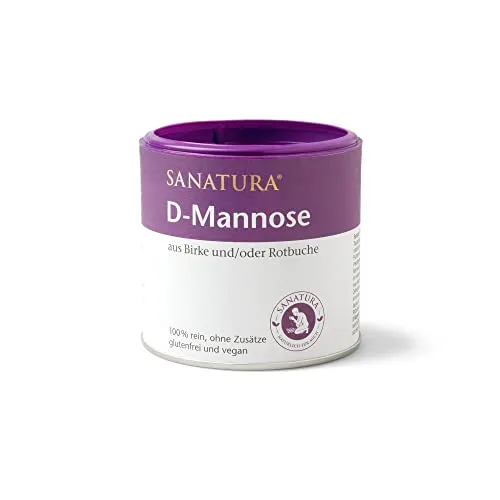 Sanatura D-Mannose – 75 g – pflanzlicher Einfachzucker aus der Natur – aus Birke und/oder Rotbuche – leicht süßlicher Geschmack – vegan und glutenfrei