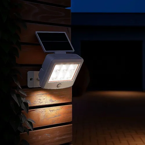 Wandleuchte Solarlampe Außenleuchte LED Bewegungsmelder Spot schwenkbar weiß