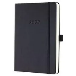 Tageskalender Conceptum 2027 A5 Schwarz - Der elegante Tageskalender Conceptum 2027 im A5-Format (14,80 x 21,30 cm) bietet auf 400 Seiten eine stilvolle Organisation für jeden Tag. Mit perforierten Notizblättern und einer dehnbaren Stiftschlaufe ist er der perfekte Begleiter für Ihre Termine.