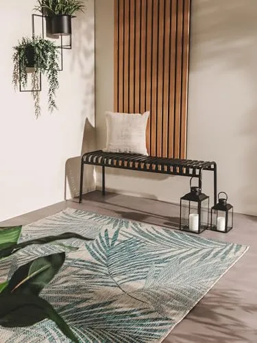 benuta Nest Teppich Cleo - Blau 80x150 cm - Teppich für In- und Outdoor, wetterbeständig und pflegeleicht – ideal für Wohnzimmer, Schlafzimmer oder Terrasse. Stilvolles Design in Botanicals & Florals.