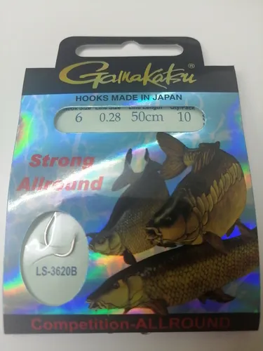 Gamakatsu gebundene Haken Gr.6 0.28 mm 50cm strong Competition Allround