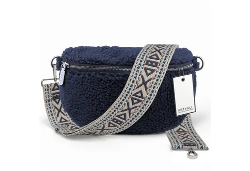 ARTVALL Umhängetasche Teddy Handtasche Damen Dunkelblau - Umhängetasche aus hochwertigem Teddy-Fleece, kompakt und vielseitig, ideal für Reisen oder Alltag mit zusätzlicher Innentasche für sichere Aufbewahrung.