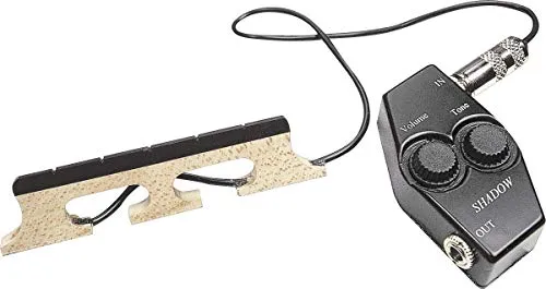 Magnetischer Rosetten-Tonabnehmer für Volksgitarre - Ersatzteil für Akustikgitarren mit integriertem Mikrofonständer, ideal für 5-saitige Banjos, inklusive Lautstärkeregler und 4 m Kabel für optimale Klangqualität.