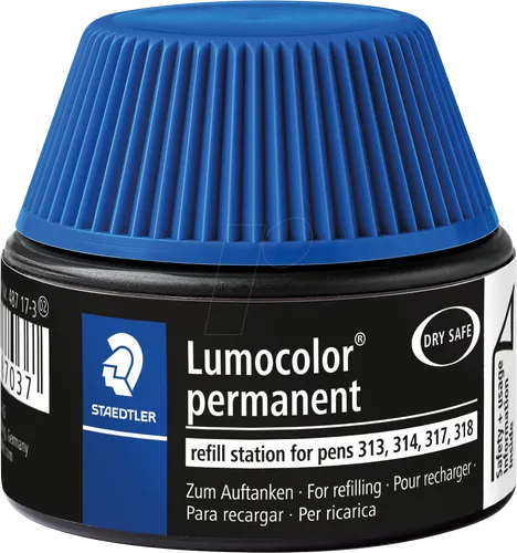 STAEDTLER 487173 - Nachfüllstation, Lumocolor permanent Universalstifte, blau