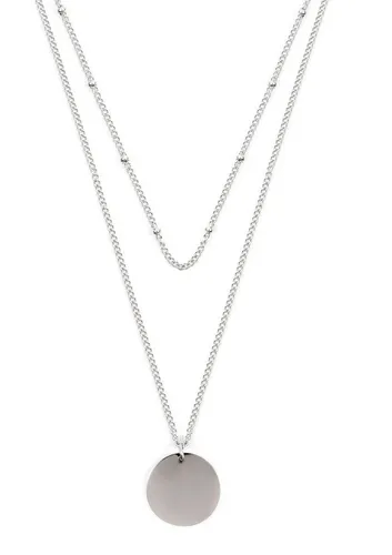 Happiness Boutique Damen Zweireihige Kette mit Kreis Anhängern - Ketten mit Anhänger in Bijouterie, trendige mehrreihige Kette aus Edelstahl, perfekt für jeden Anlass und jedes Outfit.