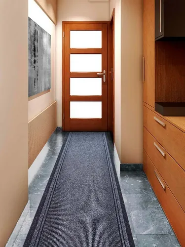 Primaflor Sauberlauf Malaga Anthrazit | 0,66m x 3,00m | Rutschfester Schmutzfangläufer Meterware, Schmaler Küchen-Läufer nach Maß, Zuschneidbarer Teppichläufer, Eingangsmatte für Flur und Windfang