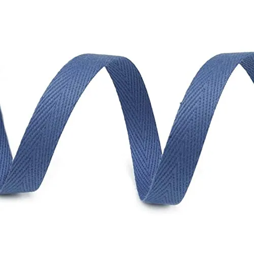 Köperband 1m x 10mm breit große Farbwahl Einfass- Nahtband Gurtband Baumwollband, Größe:10mm, Farbe:taubenblau