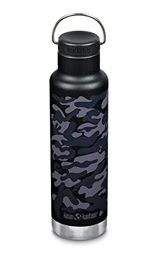 Klean Kanteen Classic Schlaufenkappe - Black Camo, One Size - Trinkflasche mit vakuumisolierter Doppellagentechnologie und wasserdichter Loop Cap, perfekt für Abenteuer und unterwegs.