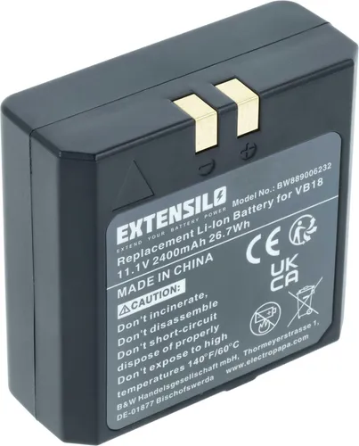EXTENSILO Akku kompatibel mit Godox VING V850, V860, V850II, V860II Blitzgerät, Kamera-Blitz (2400 mAh, 11,1 V, Li-Ion)