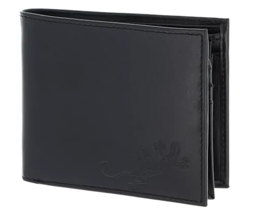 Oxmox Geldbörse Leder RFID Protect - Lizard Embossed Black - Herren-Geldbörse im Querformat, wasserabweisend und mit RFID-Blockerschutz für maximale Datensicherheit. Ein stilvoller Blickfang für moderne Männer.