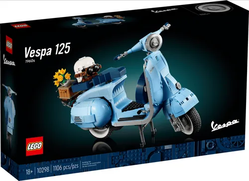LEGO 10298 Icons Vespa 125 Bausatz - Detailgetreue Nachbildung der italienischen Stilikone mit 1106 Teilen und exklusiven Zubehörteilen für Sammler