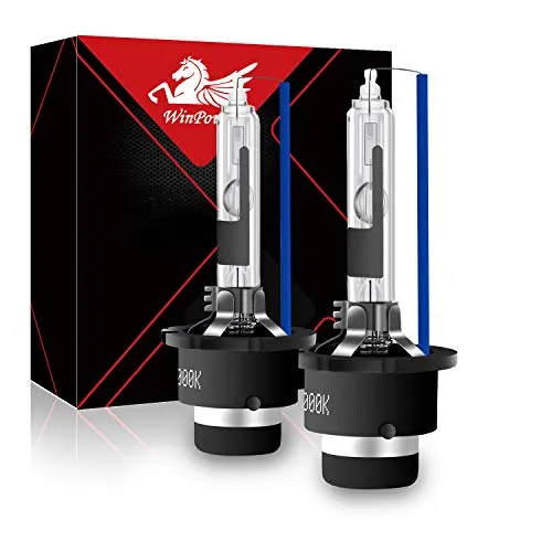 WinPower D2R Xenon Brenner Birne Ersatz Kit 35W 8000K Ultra Cool Blue Metall Stents Basis 12V Autoscheinwerfer Umwandlung Lampe, 2 Stück