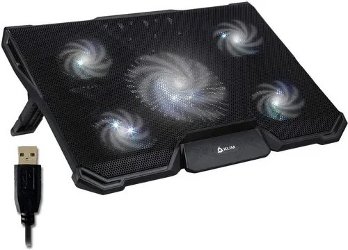 KLIM Cyclone - Laptop Kühler 2023 - Laptop-Ständer mit 5 Lüftern für maximale Kühlung, ideal für lange Gaming-Sessions oder intensives Arbeiten.