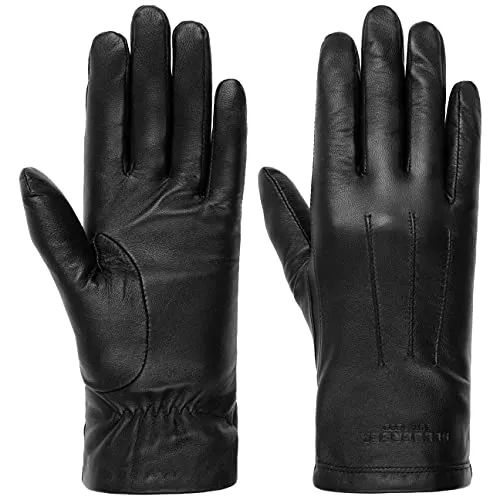Seeberger Spencer Lederhandschuhe Handschuhe Damenhandschuhe Fingerhandschuhe Damen - mit Futter Winter Herbst-Winter - 7 HS schwarz