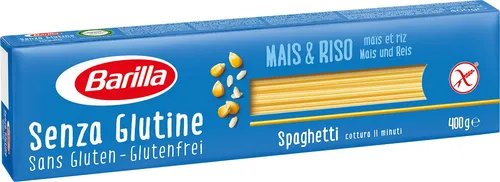 Barilla Spaghetti glutenfrei - Glutenfreie Nudeln aus Weizenalternativen, hergestellt aus einer speziellen Mischung von Mais und Vollkornreis – der perfekte Genuss für die ganze Familie ohne Gluten.