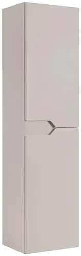 Rodan Badezimmerschrank Hoch 136 cm - Badschrank Schmal Kaschmir, 35×27 cm - Modernes Badezimmer Regal mit Türen - Hochschrank für Bad Aufbewahrung - Schmaler Schrank