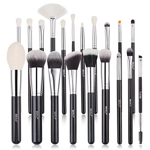 BEILI Make Up Pinsel Set Professionelle Schminkpinsel Makeup Pinselset,Natürliches Ziegenhaar Hochwertiges Synthetisches Borsten,für Foundation Blending Gesichtspuder Rouge Concealer Augenkosmeti