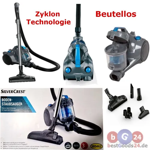 Staubsauger beutellos Zyklon Bodenstaubsauger 850W Silvercrest Teppich Hartboden