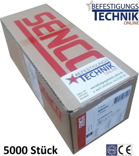 Senco Q6774/50 mm Q21 BXBB-ETA Klammern verzinkt - Sonstige Elektroinstallationsartikel, ideal für Gestellbau und Innenausbau mit 5000 Stück pro Verpackungseinheit für hohe Effizienz.
