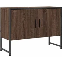 vidaXL Waschbeckenunterschrank Braun Eichen-Optik 80x33x60 cm