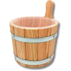 Sauna-Aufgusskübel aus Lärche 5 Liter - Hochwertiger Saunaeimer aus Lärche mit hygienischem Einsatz, ideal für entspannende Aufgüsse und ein authentisches Saunaerlebnis.