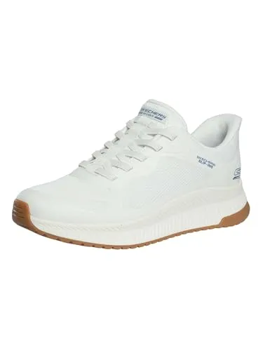 Skechers Bobs Squad 4 Slip-On Herren Sneaker Weiß EU 42 - Sneaker für Herren mit Hands Free Slip-Ins Technologie, ideal für müheloses Anziehen ohne Bücken. Waschmaschinenfest und ausgestattet mit superweichem Memory Foam für ultimativen Komfort.