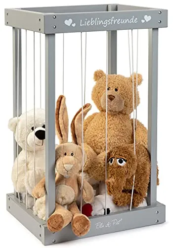 ELLA & PIET® Spielzeugtruhe Plüschtier-Box aus Holz in grau von Ella & Piet